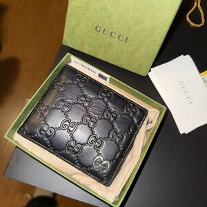 Gucci Embossed Black Leather Card Holder